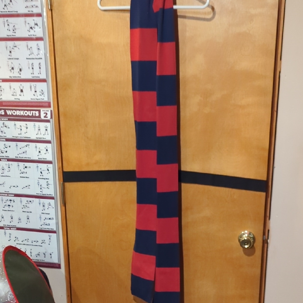 Ralph Lauren Rugby Red and Blue Striped Scarf Extra Long